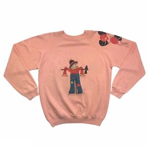 Vintage 80s Halloween Fall Scarecrow 1980s Sweatshirt Size S/M Hanes Made In USA